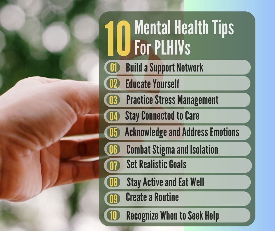 PSHC_Cares's tweet photo. Happy Tuesday Everyone!

Living with HIV can pose unique mental health challenges, but maintaining mental wellness is just as important as managing physical health. Here are some mental health tips for people living with HIV.

A Thread

#PSHCcares #TipTuesday #MentalHealth https://t.co/3PmbFOzo3t