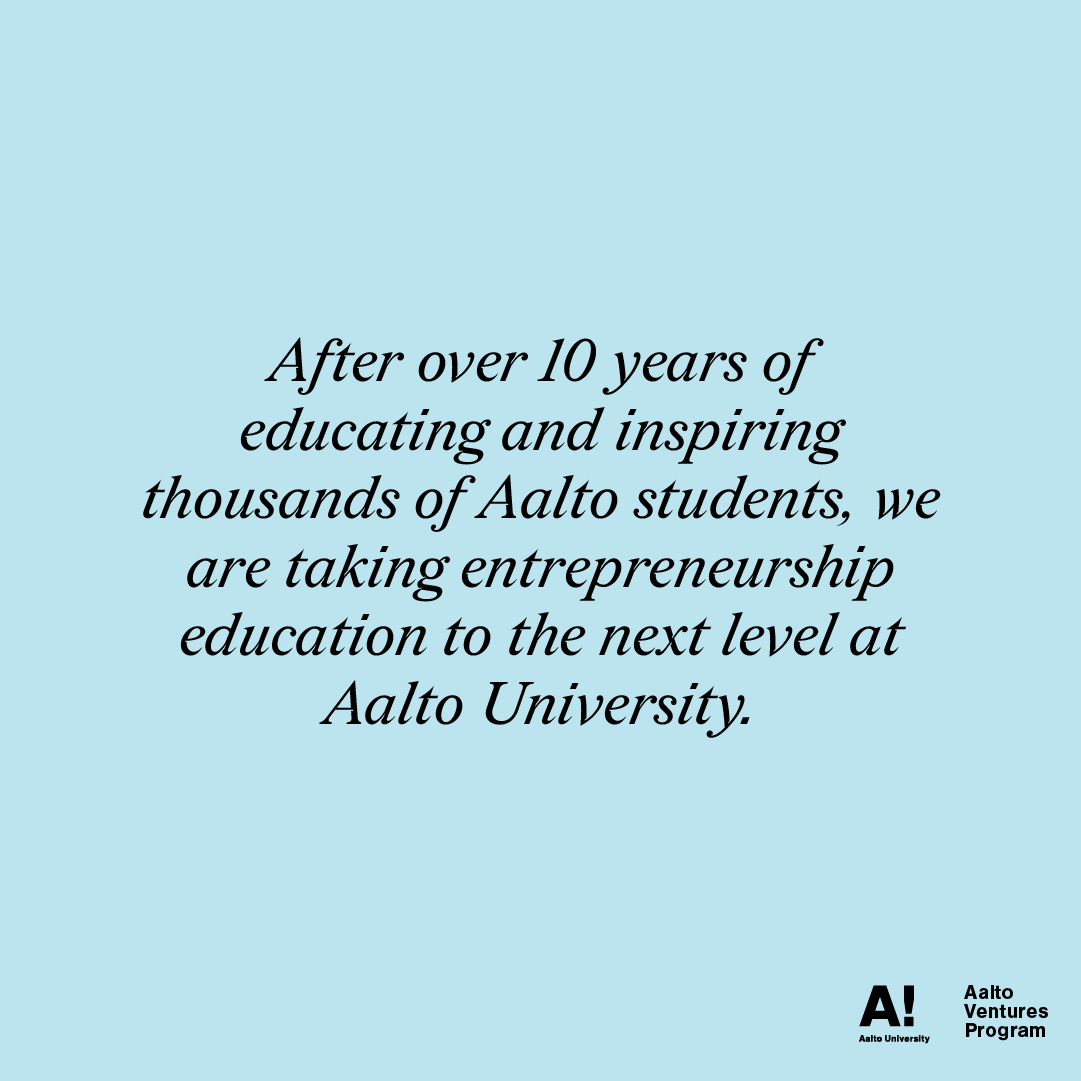 Aalto Ventures Program (@aaltoventures) on Twitter photo Something new is coming... 🏗️ We are building a new AVP to take entrepreneurship education at <a href="/AaltoUniversity/">Aalto University</a> to the next level! Some activities will be discontinued as we get ready for 2025 and beyond.
👉 Read the news: avp.aalto.fi/news/were-buil…
👂 And stay tuned for more. Something new is coming... 🏗️ We are building a new AVP to take entrepreneurship education at <a href="/AaltoUniversity/">Aalto University</a> to the next level! Some activities will be discontinued as we get ready for 2025 and beyond.
👉 Read the news: avp.aalto.fi/news/were-buil…
👂 And stay tuned for more.