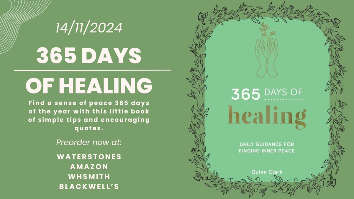 ✨ PUBLICATION ANNOUNCEMENT! ✨

I'm so excited to announce that '365 Days of Healing', my mental health book with <a href="/Summersdale/">Summersdale</a>, is coming out on 14/11/2024! 🥳

The book is now available for pre-order at Waterstones, Amazon, WHSmith, and Blackwell's! More info below: