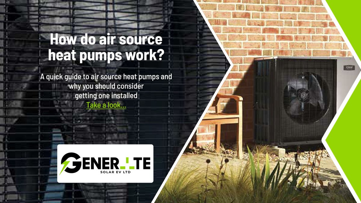 GenerateSolarEV's tweet image. Air Source Heat Pumps. Air source heat pumps are used to heat homes and provide hot water via a heat exchanger... generate-solarev.co.uk/air-source-hea…