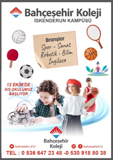 📣 Kış okulu kayıtlarımız başladı❗

🎯 Çocuklarımızın fiziksel ve bilişsel yeteneklerini geliştirerek verimli bir kış geçirmesini hedeflediğimiz KIŞ OKULU programımız 12 Ekim'de  başlıyor. 

İletişim için
☎️ 0 326 456 16 64
✍️ 0 530 918 80 38 - 0 536 647 23 48