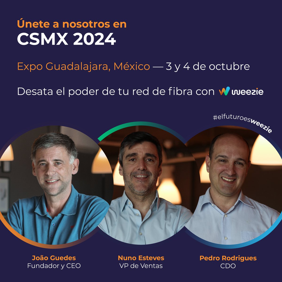 ¡El equipo de Weezie te espera en Guadalajara el 3 y 4 de octubre para el Convergencia Show MX 2024!  Solicita una demostración gratuita y prueba el software más potente, intuitivo y avanzado: weezie.io/demo/ #CSMX2024 

#ConvergenciaShowMX #FiberConnectMexico
