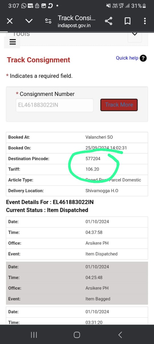 ShreCollection's tweet photo. @IndiaPostOfficeEL461883022IN this is tracking I'd.The parcel goes to the right address but is changed from there to another address.Speed post office gave wrong pincode. It contains Live Plant. you should change it now and arrange for it to be delivered to the correct address. https://t.co/qYaFivzCmL
