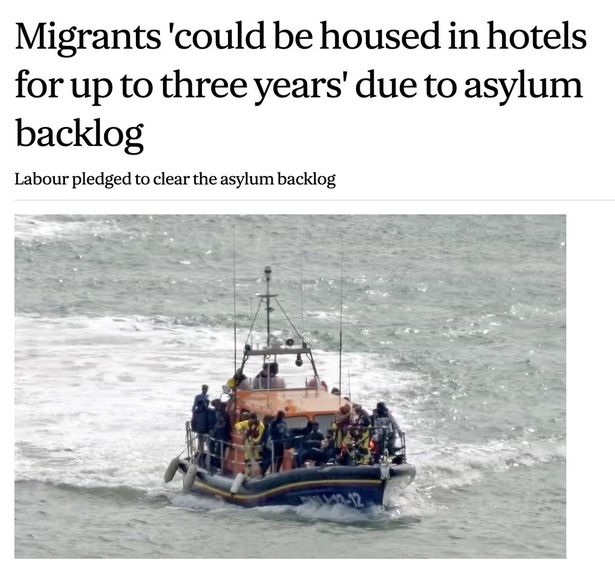 RupertLowe10's tweet image. Migrants in hotels for three more years?

A political choice. First made by the Tories, now Labour.

Anyone coming here illegally should not be allowed to stay, and anyone here illegally should not be allowed to stay.

Not cared for in luxury accommodation, at OUR expense.
