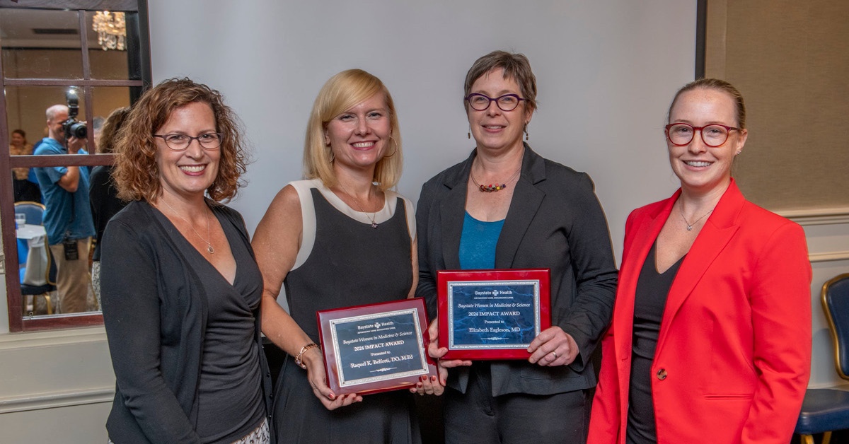 Baystate Health (@baystate_health) on Twitter photo Congratulations to Dr. Raquel Belforti, Associate Professor of Medicine, and Dr. Elizabeth Eagleson, Assistant Professor of Medicine, who were the recipients of the two 2024 The Baystate Women in Medicine & Science Impact Awards. Congratulations to Dr. Raquel Belforti, Associate Professor of Medicine, and Dr. Elizabeth Eagleson, Assistant Professor of Medicine, who were the recipients of the two 2024 The Baystate Women in Medicine & Science Impact Awards.