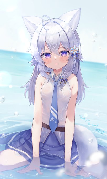 濡れ透け白髪けもみみちゃん❄️ 