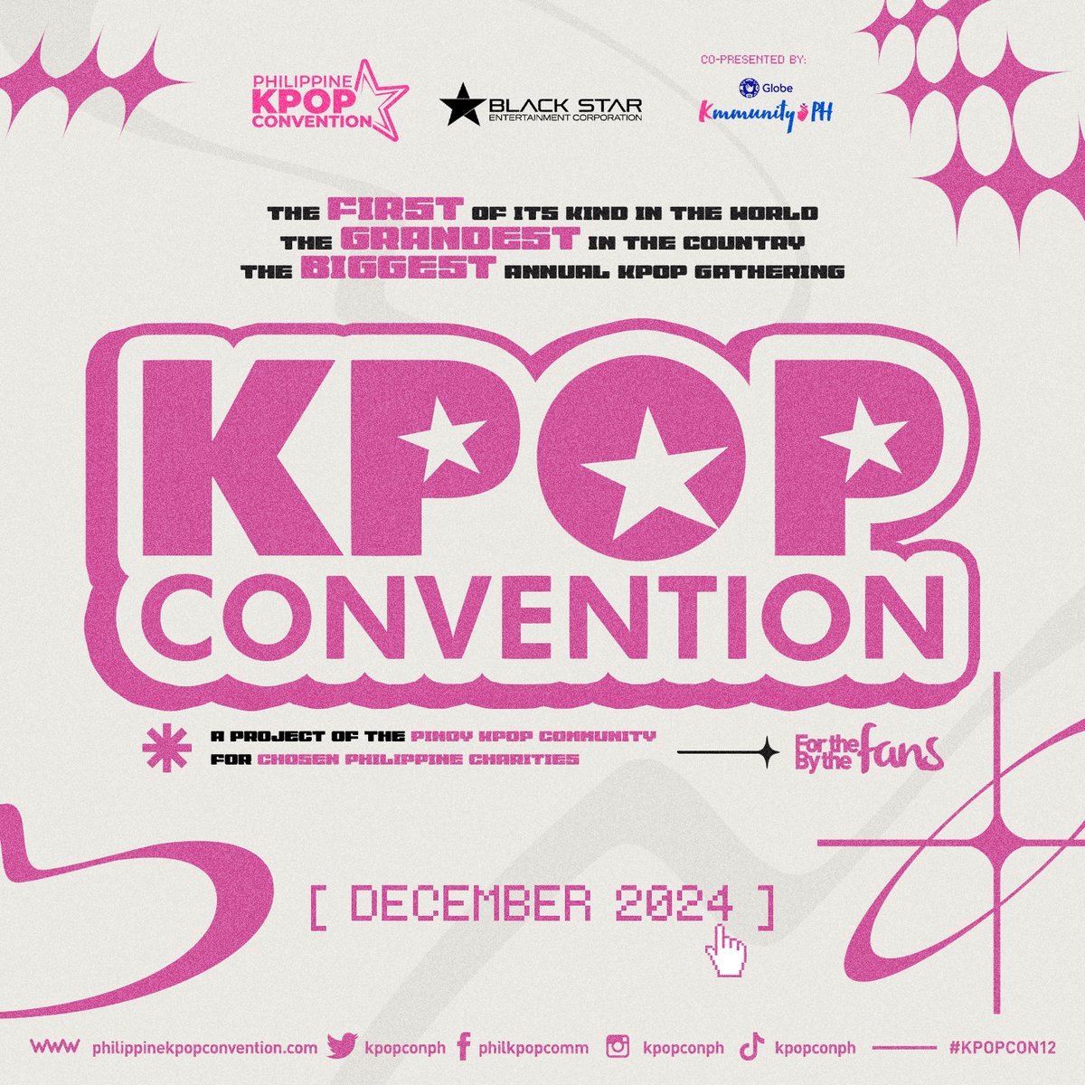 kpopconph's tweet image. 📢 KPOPCON is back! 📢

See you on December 2024 for the biggest annual Philippine KPOP gathering!

🩷 For the fans, by the fans.

More details to follow very soon, so stay connected!

🌐 philippinekpopconvention.com

#KPOPCONPH #KPOPCON12 #GlobeKmmunityPH #GlobeKPOPCON