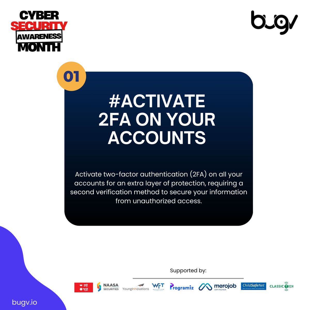 bugvsecurity's tweet image. 🔐 Add an extra layer of protection by activating Two-Factor Authentication (2FA) on all your accounts. Stay secure with every login.
#2FA #TwoFactorAuthentication #AccountSecurity #CyberSafety #DigitalSecurity #bugv