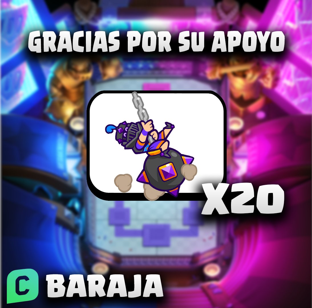 Sorteo N°2 🎁 

Por el gran apoyo que dieron aquí en Twitter he decidido hacer un último sorteo y esta vez de: 

 X20 emotes de #MegaKnightWreckingBall   

Para participar:  
-Comenta "participo" 🧐
-Dar retweet 
 - Seguirme ✅

Los ganadores se anunciaran el 3 de octubre.