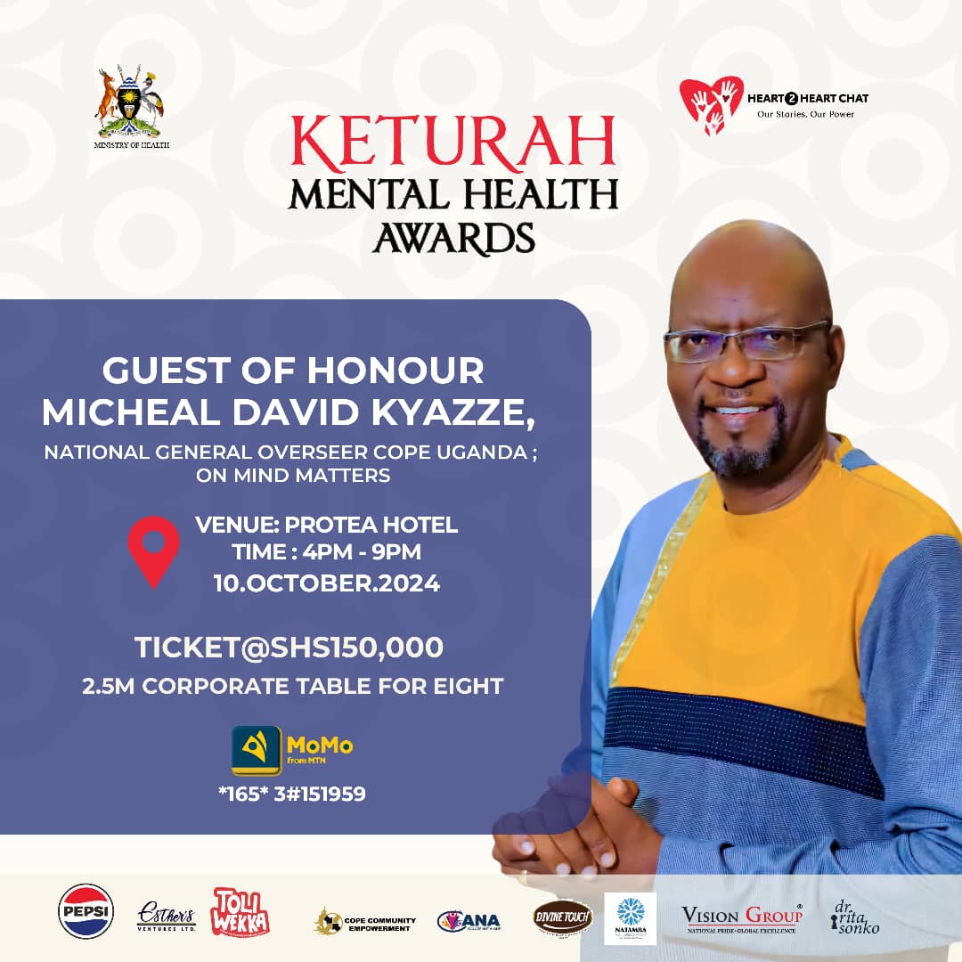 Don't miss 
#MentalHealthAwareness 
#mentalillness 
<a href="/MinofHealthUG/">Ministry of Health- Uganda</a>  <a href="/MMyjourney/">Heart2Heart chat</a>  
<a href="/mindnestug/">Mind Nest Uganda</a>  <a href="/ToliWekka/">Toli Wekka</a>