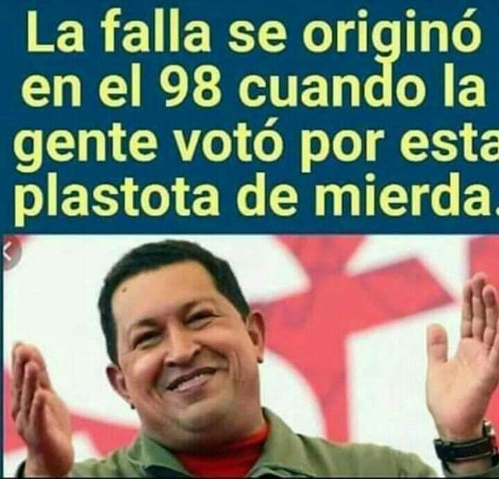 La desgracia de nuestro país Venezuela, comenzó el dia 06-12-98, cuando un pueblo ciego e ignorante, impulsado por la venganza y el resentimiento, eligió como Presidente de la República a un sujeto, a un delincuente inundado de odio y maldad