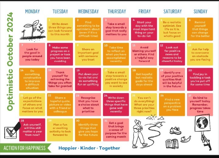 perfectsolutio8's tweet photo. Good morning and welcome optomistic October. Here is your daily action. Lets be kinder and happier together

#actionforhappiness  #optomisticoctober https://t.co/ffO7VR9Buc