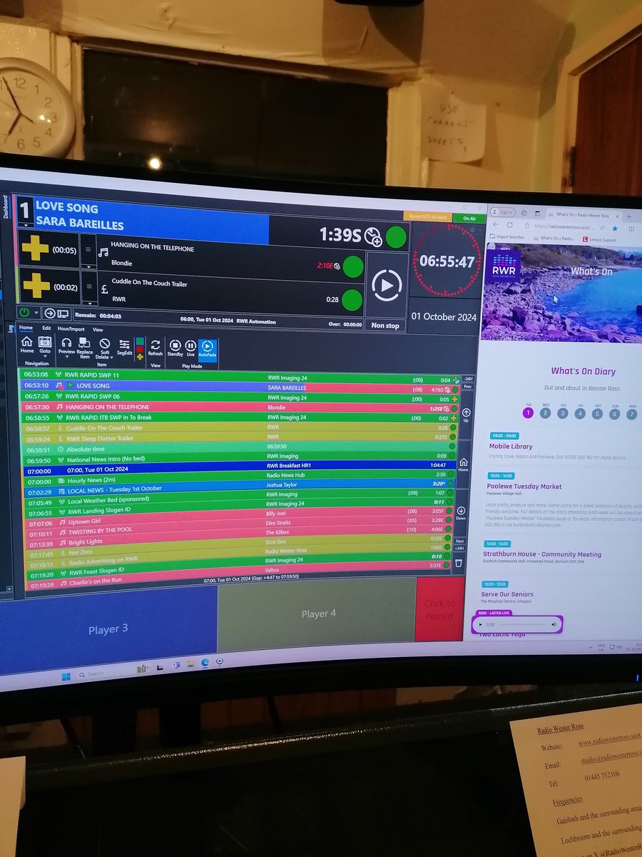 Joshua Taylor (@joshtaylorradio) on Twitter photo Always a lovely view in the morning! Sitting in for <a href="/ThatManMeadows/">Iain Meadows</a> on <a href="/RadioWesterRoss/">Radio Wester Ross</a> from 7am...
Oh, and can't forget the mandatory playlist check! Always a lovely view in the morning! Sitting in for <a href="/ThatManMeadows/">Iain Meadows</a> on <a href="/RadioWesterRoss/">Radio Wester Ross</a> from 7am...
Oh, and can't forget the mandatory playlist check!