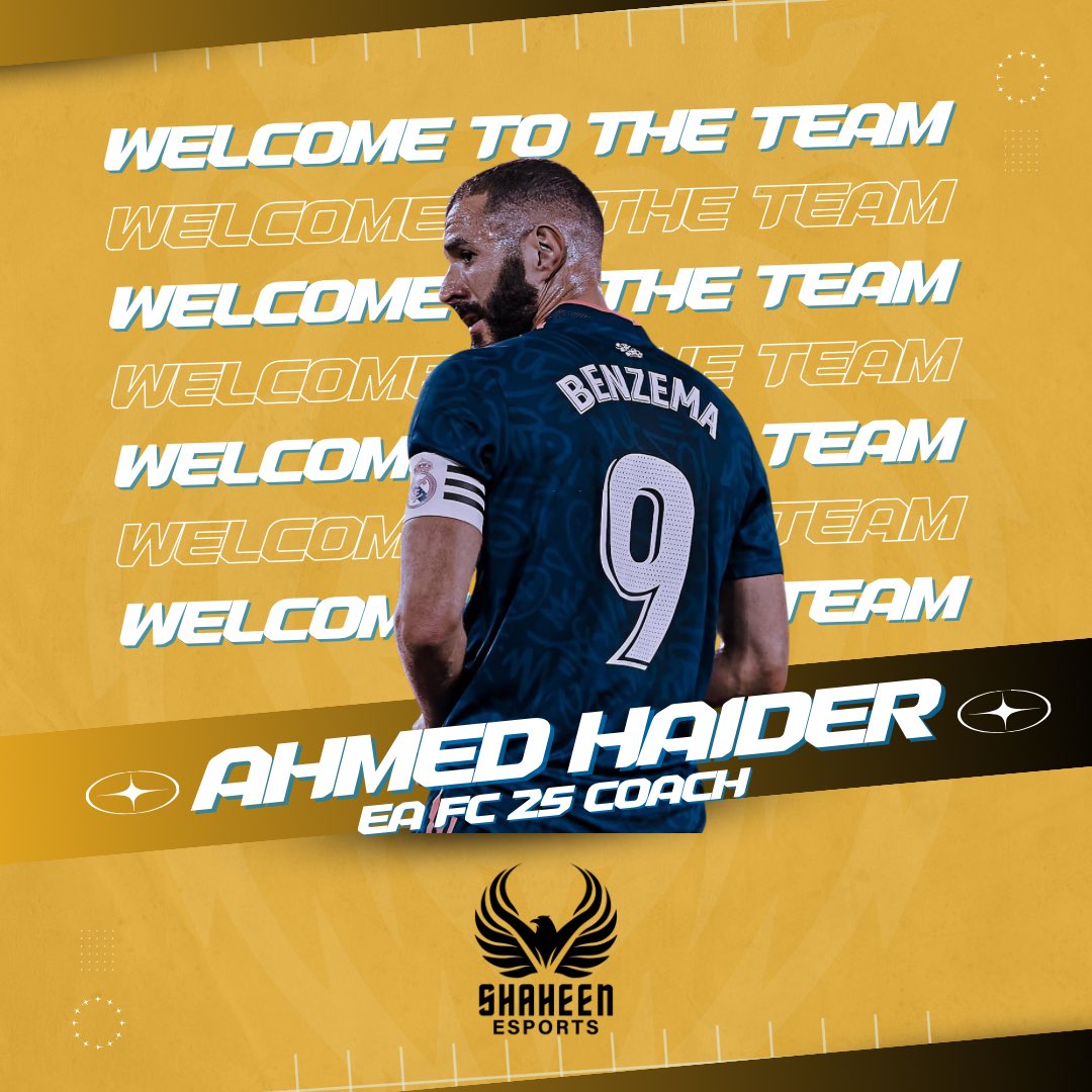 EsportsShaheen's tweet photo. 🔥🦅

يسعدنا ان نعلن عن انضمام "أحمد حيدر" إلى اسرة شاهين كمدرب للعبة EA FC 25 .. 

سعيدين بوجودك معنا 

Welcome @LasTKB9 

#WeAreShaheen https://t.co/OpmVuQFj0x