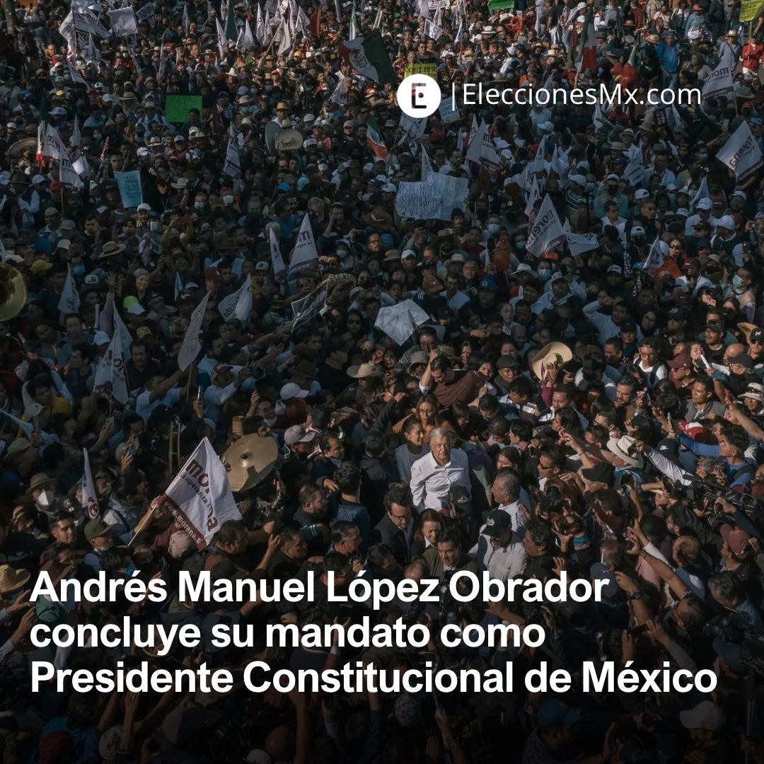 Andrés Manuel López Obrador finaliza su mandato como Presidente Constitucional de México a partir de este 1 de octubre de 2024 a la 00:00 hrs.