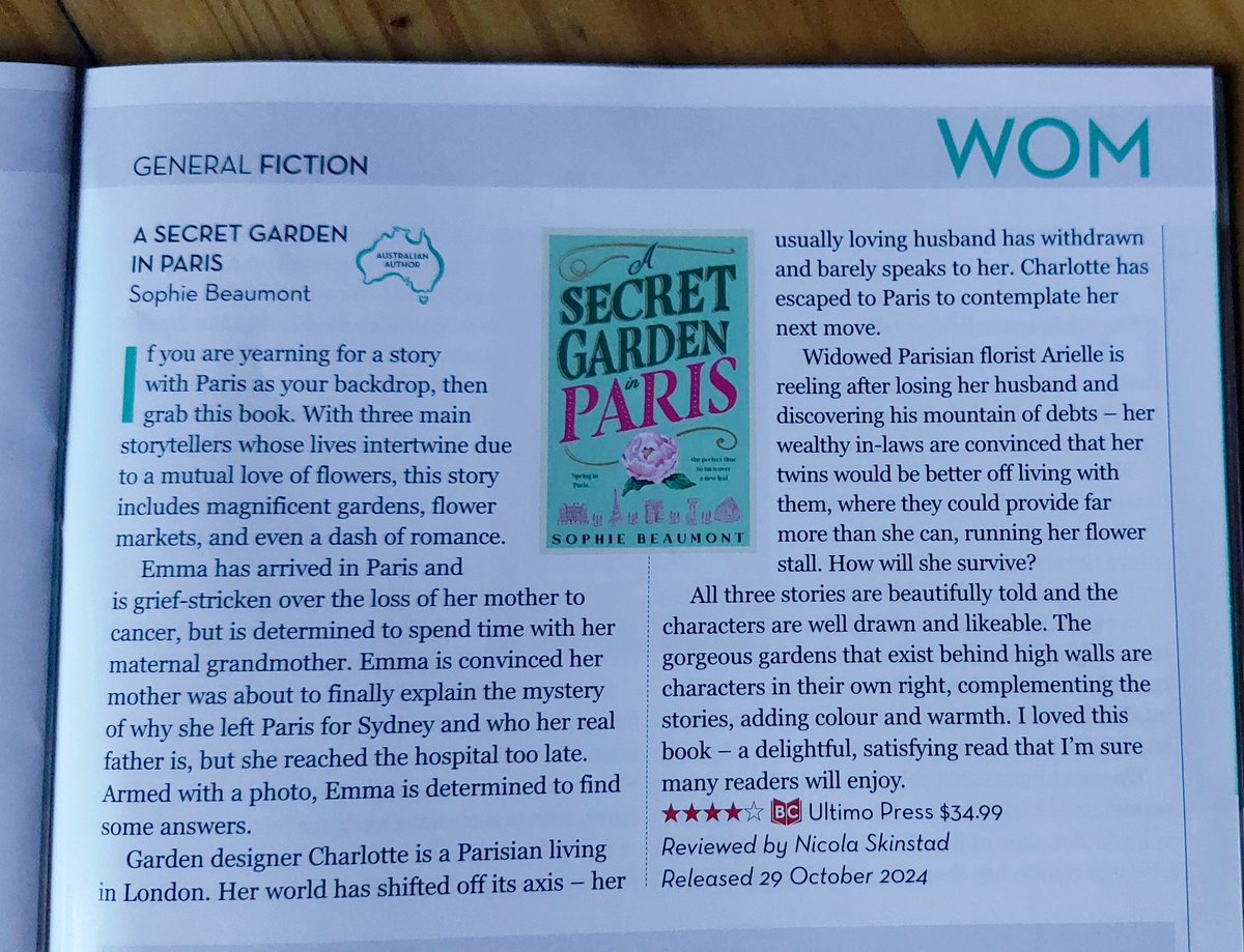 Sophie Masson (@sophiemasson1) on Twitter photo Lovely advance review of A Secret Garden in Paris, in the latest issue of Good Reading Magazine.
<a href="/ultimopress/">Ultimo Press</a> <a href="/GoodReading/">Good Reading Magazine</a> Lovely advance review of A Secret Garden in Paris, in the latest issue of Good Reading Magazine.
<a href="/ultimopress/">Ultimo Press</a> <a href="/GoodReading/">Good Reading Magazine</a>