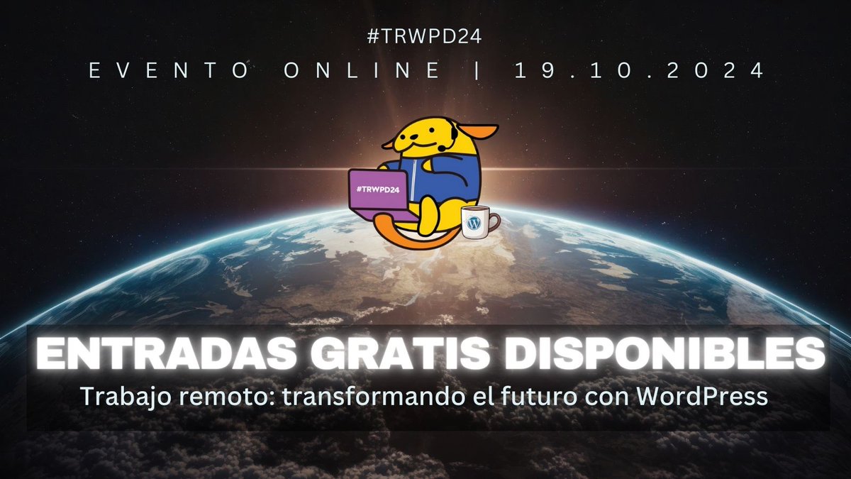 Entradas gratis en la web. Aforo limitado. 
<a href="/alexcuadr4/">$alexCuadra 🇳🇮</a> <a href="/lidivanarroyo/">Lidia Arroyo</a> <a href="/juansegui/">Juan Seguí Moreno</a> <a href="/JosVelasco/">Jos Velasco 🏔</a>  <a href="/JulesCesarMx/">Julio Cesar Godinez</a> <a href="/LucusHost/">LucusHost</a> <a href="/ciudadanoB/">Juan Hernando</a> <a href="/pablomoratinos/">Pablo Moratinos 🦊</a>  <a href="/_wd4d/">wd4d</a>  <a href="/rociovaldi/">Rocío Valdivia</a> @JLCAlcalde <a href="/gabstatic/">Gabriela Sánchez</a> <a href="/LidiaMarban/">Lidia Marbán 🖥️🏺</a> <a href="/anagavilancom/">Ana Gavilán</a> @ohia_design <a href="/jesusyesares/">Jesús Yesares García</a> #TRWPD24
events.wordpress.org/denia/2024/tra…