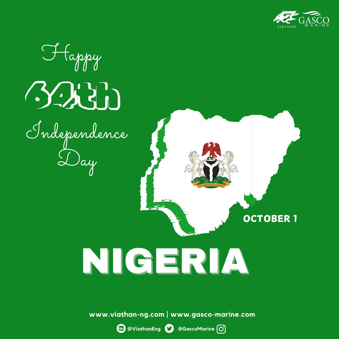 Happy Independence Day Nigeria!

We wish our nation peace, progress, and stability.

Long live the Federal Republic of Nigeria.

#viathan #gascomarine #independenceday #october1st #powersector #naturalgas