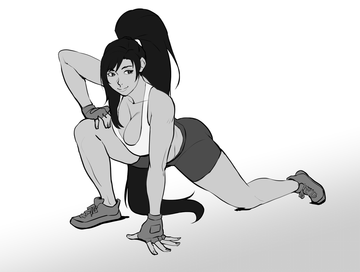 Capybarra89's tweet photo. Tifa stretchin' https://t.co/gk9Usb1QFU