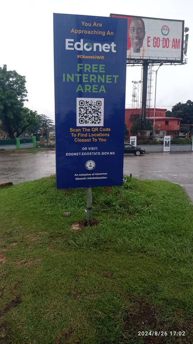 Obaseki WIFI is in everywhere you go in Edo state, Thank you Godwin Obaseki for bringing good governance to Edo state.. whatever happens after November should not be your business my dear ogbane 🙂 you did well so whatever happens "Edo will be ok"
