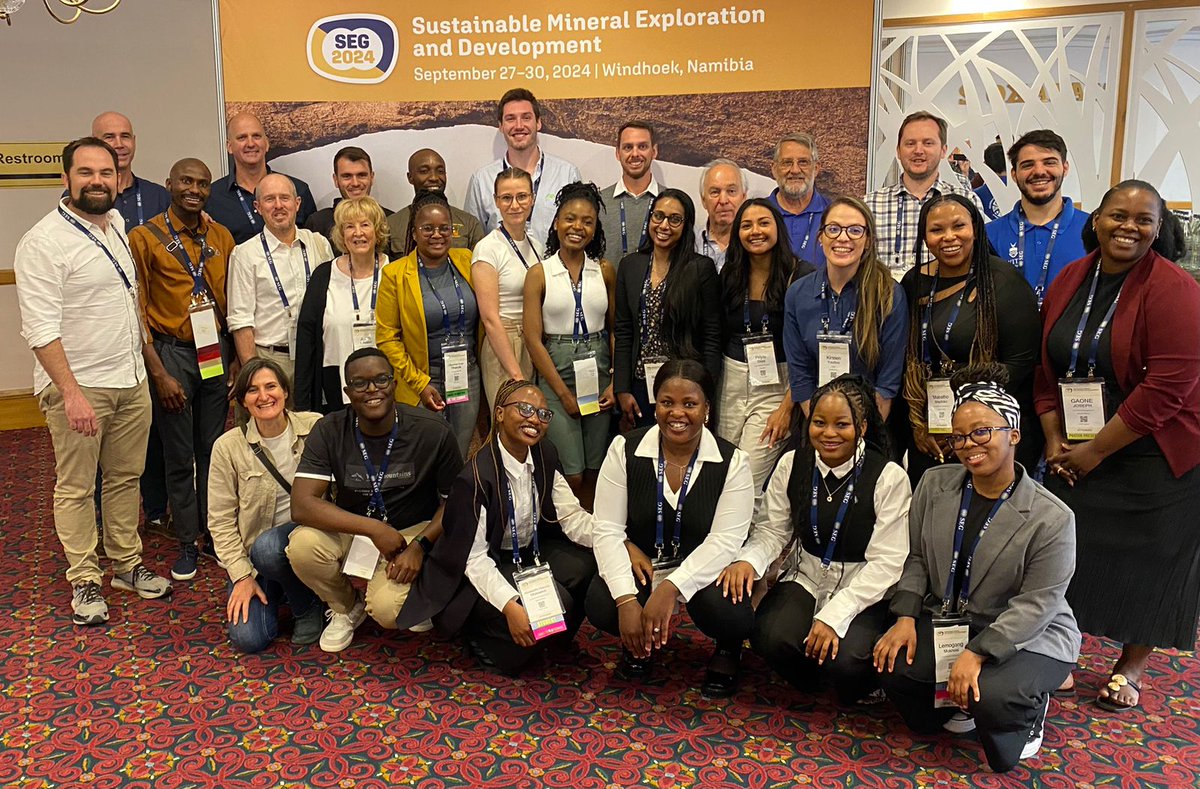 Over 35 staff, students and alumni from <a href="/WitsUniversity/">Wits University</a> <a href="/WitsGeoscience/">Wits Geosciences</a> attended the Society of Economic Geologists (SEG) conference in Windhoek 🇳🇦 Well done to grad students Mabatho, Kamogelo and Mary who won prizes for the best poster presentations (details to follow)!
