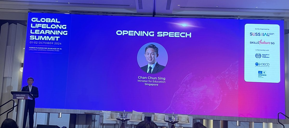 Singapore’s Minister for Education, Chan Chun Sing - is exhorting us not just to do things better, but to do better things with AI - what an inspiring thought - do better things. #GLLLS24 #ASEMLLLHUB