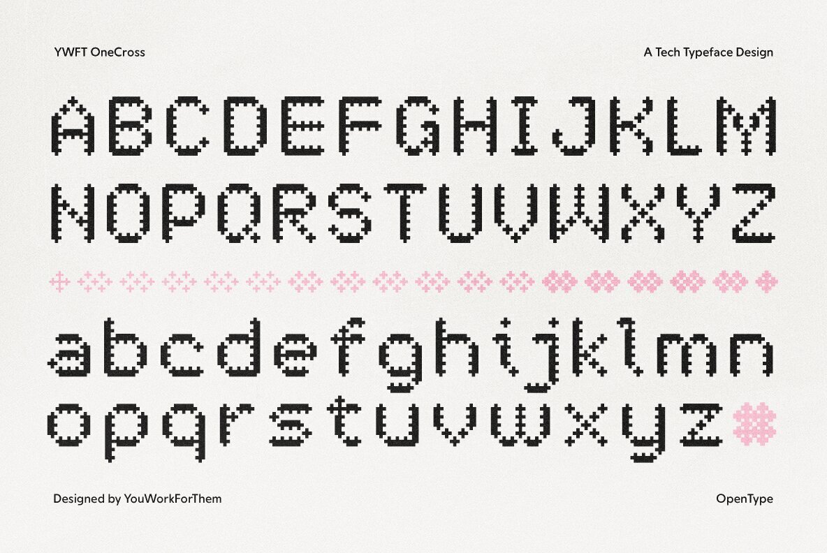 YouWorkForThem's tweet photo. YWFT OneCross Font

On Sale! 🔥 Starting from $10.00
🔗 https://t.co/MsKpJlTXOt

#youworkforthem #8bit #90s #Abstract #Arcade #Bitmap #Digital #Geometric #Grid #Monospace #Overcross #Pixel #Programmatic #Stitch  #Tech #Videogame #Videogame https://t.co/gCvFEbWXDq
