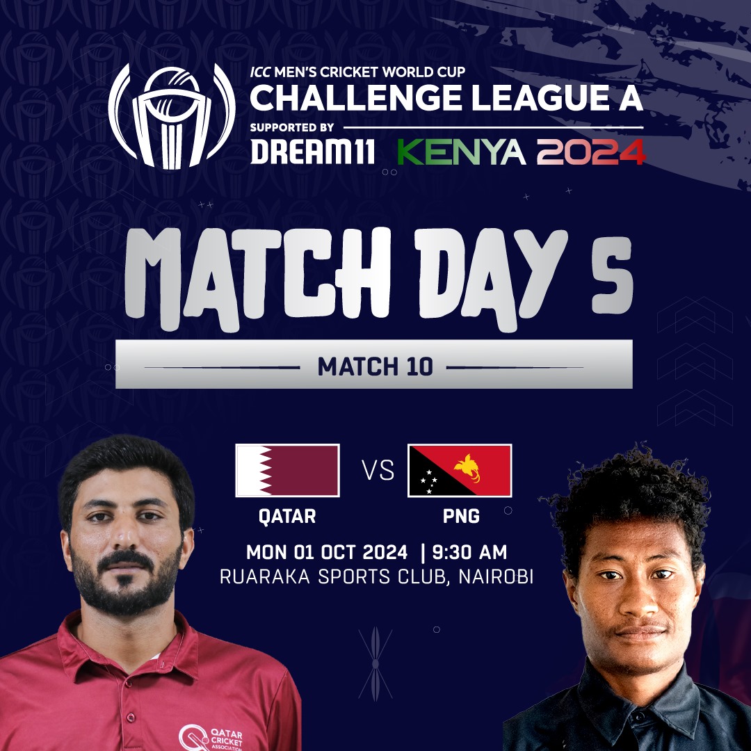 Good morning from a sunny Ruaraka Sports Club! Qatar have won the toss and elected to bat against PNG in the 10th match of the ICC Men's CWC Challenge League A tournament. #roadtotheworldcup #challengeleaguea #cricketkenya