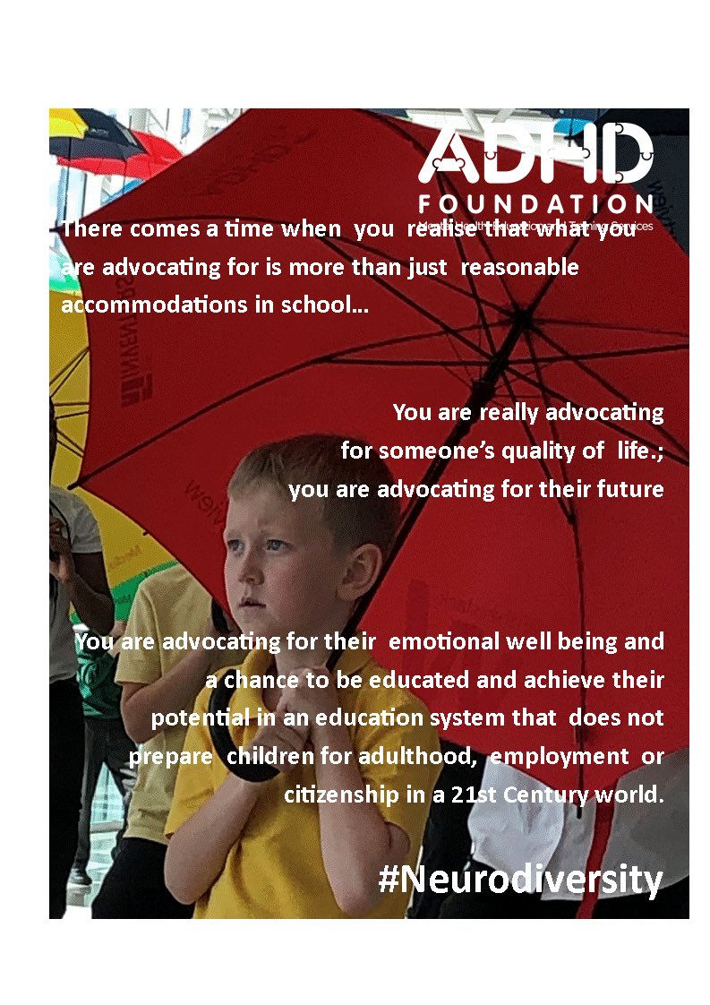 October is ADHD Awareness Month. ADHD exists in 1 in 20 human beings; Dyslexia 1 in 10, Dyspraxia 1 in 10, Autism 1 in 67, Dyscalculia 1 in 10. 
20% human beings &amp; ‘children’.Such prevalence tells us there is an evolutionary purpose why diversity of mind is akin to biodiversity.