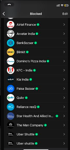 PRajvind's tweet photo. Surprised to see @HindustanTimes praising @airtelindia's AI for scammer protection. Look at this screenshot—Airtel was on top of my block list. After blocking one number, they switched to another, and now I'm getting texts from different handles. https://t.co/TcbkCRevCc