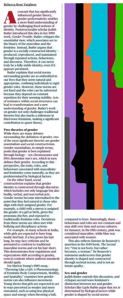 imRavikantYadav's tweet image. Gender essentialism-Social constructivism 
#GenderBinary

Enlarged/zoomed parts of above article 👍 

Source: TH