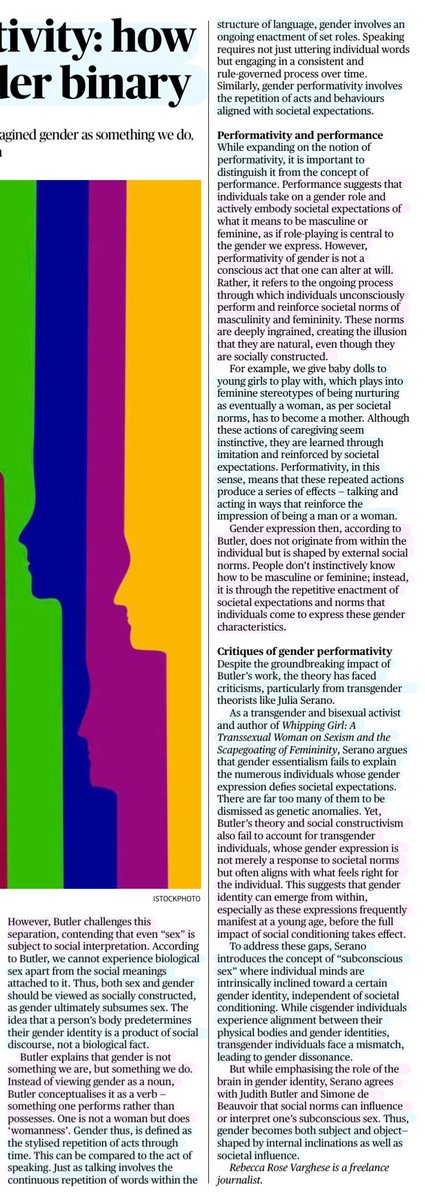 imRavikantYadav's tweet image. Gender essentialism-Social constructivism 
#GenderBinary

Enlarged/zoomed parts of above article 👍 

Source: TH