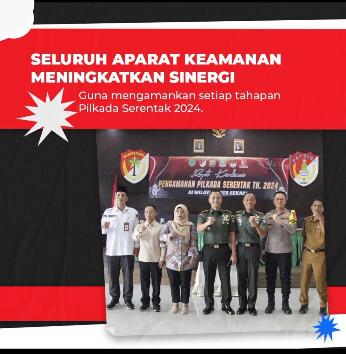 budijatmikobj2's tweet photo. Sinergitas Aparat Keamanan dan Pemerintahan dalam Menjaga Pilkada 2024

#sukseskanpilkada2024 #PilkadaAmanDamai #NetralitasPilkada2024 #Pilkada2024 https://t.co/PU7EJSXEYk