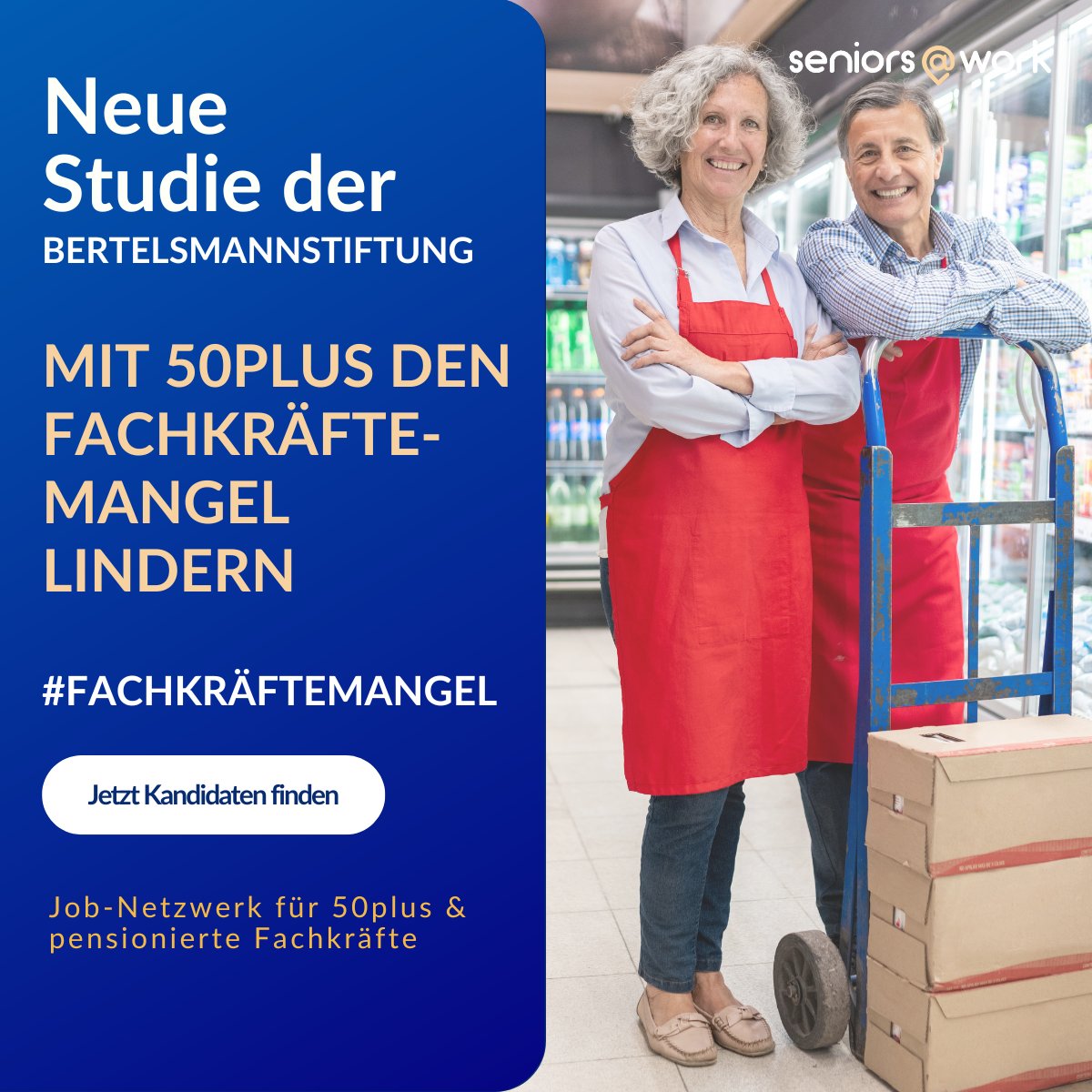 SeniorsAtWorkCH's tweet photo. 🌟 Der Wert erfahrener Talente im Arbeitsmarkt der Zukunft 🌟

Laut einer aktuellen Bertelsmann-Studie könnten bis 2035 aus der Altersgruppe der 55- bis 70-Jährigen Arbeitskräfte im Umfang von 1,36 Millionen Vollzeitstellen gewonnen werden – das entspricht etwa 1,5 Millionen Mens https://t.co/uyG3695yru