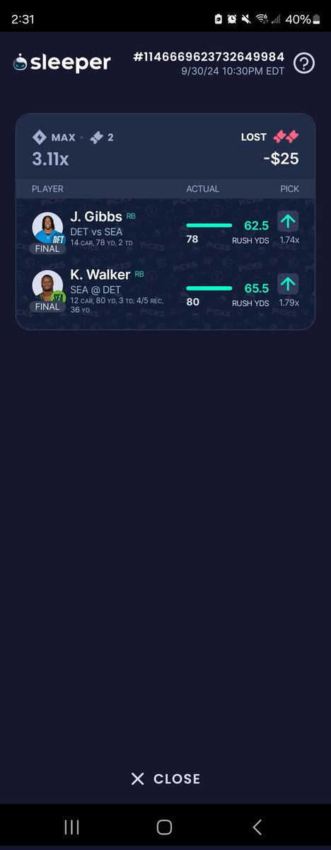 UndercoverSPDR's tweet photo. @SleeperHQ what the hell is this? This is the fourth time! https://t.co/pWaUH9M26X