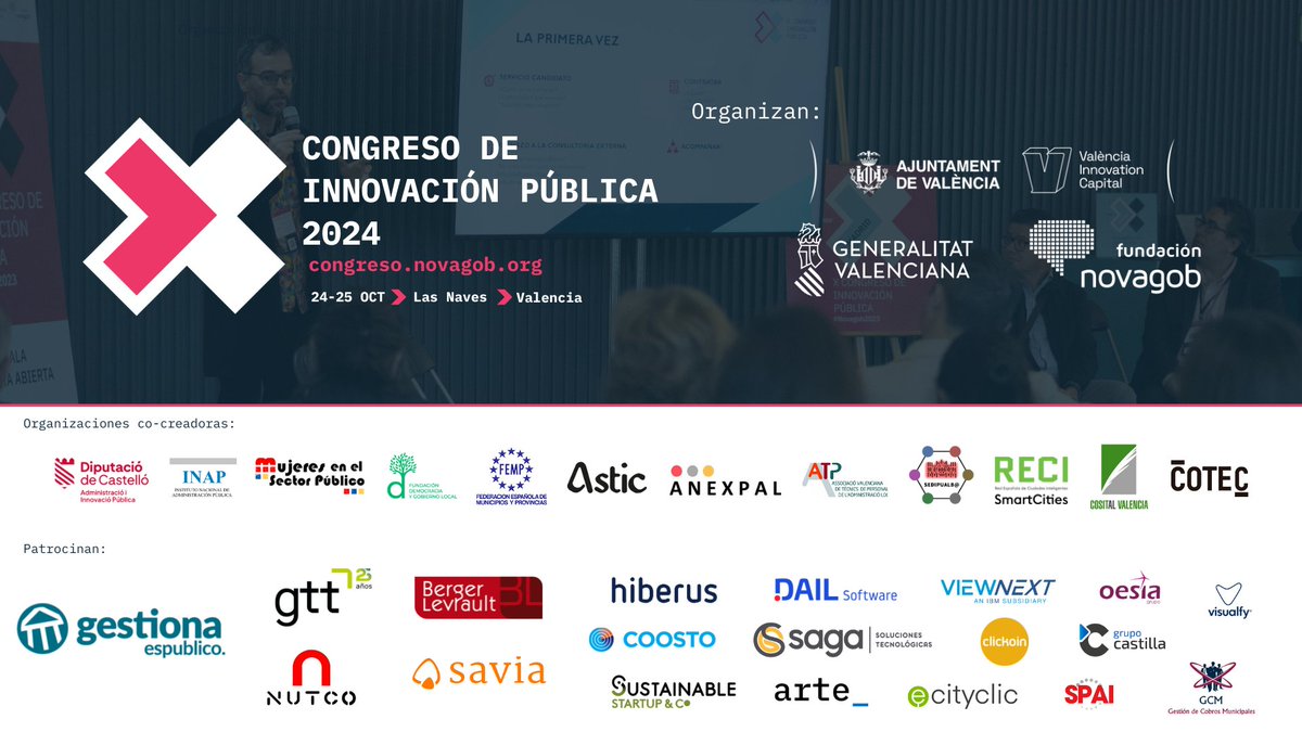 novagob's tweet photo. 🔛 ¡Ya es octubre! Y eso significa que...
⏳ ¡Estamos a pocas semanas de #NovaGob2024! 💡
➕de 8⃣0⃣0⃣ personas ya se han apuntado a esta nueva edición del Congreso de Innovación Pública, ¿contamos contigo?
ℹ️ Toda la info e inscripciones en 👉 https://t.co/wGAZd9ASsW https://t.co/qgPbHdV27O