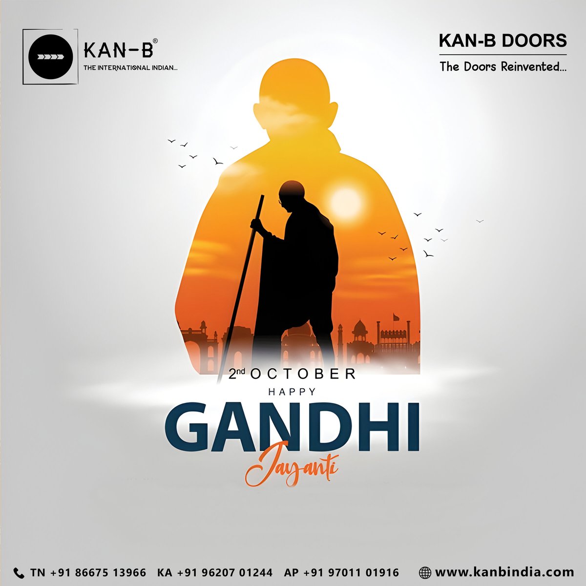 Kan_B_Doors's tweet photo. 🌅 Happy Gandhi Jayanti! 🌿

On this special day, we honor the legacy of Mahatma Gandhi, whose values of truth, peace, and non-violence continue to inspire the world. Let us all strive for a better, more harmonious future, embracing the principles that he lived by. 🙏 https://t.co/WAROoS1BHO