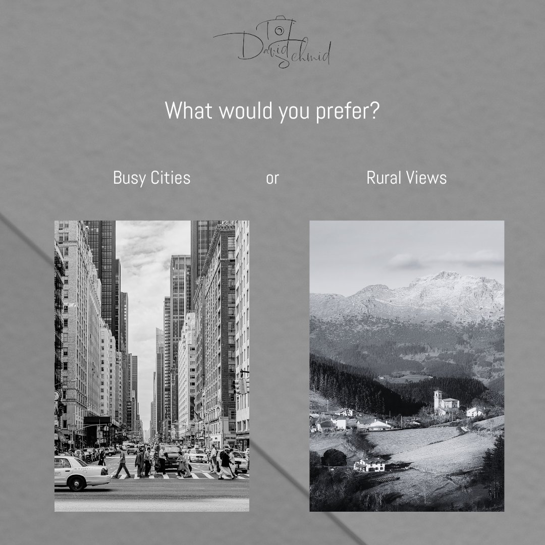 dschmidphoto's tweet image. As photographers, we find beauty in the chaos of urban landscapes and the serenity of rural places. However, we are all drawn to the cities' continuous movements or the stillness of the rural views. Which one is your favorite? 🏙️🌄

#busycities #ruralviews #monochrome