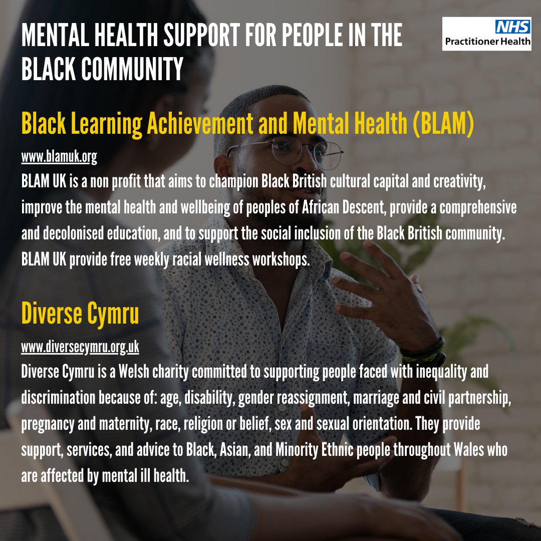 It's essential that black health and care staff are able to access mental health support that is created with their culture, values, and experiences in mind. This #BlackHistoryMonth, help to raise awareness of these important resources- you never know who could need them.