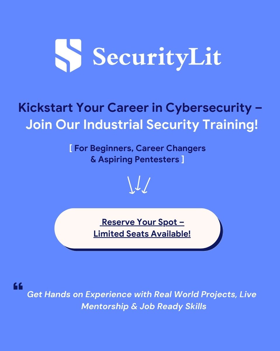 security_lit's tweet image. After successfully training cybersec enthusiasts across the UK, NZ, and India, we are officially launching our Training Program🎉

This is NOT your typical training course - you’ll be  working just like you would in the industry. 

Apply - 

teams.microsoft.com/l/message/19:2…

#cybersec