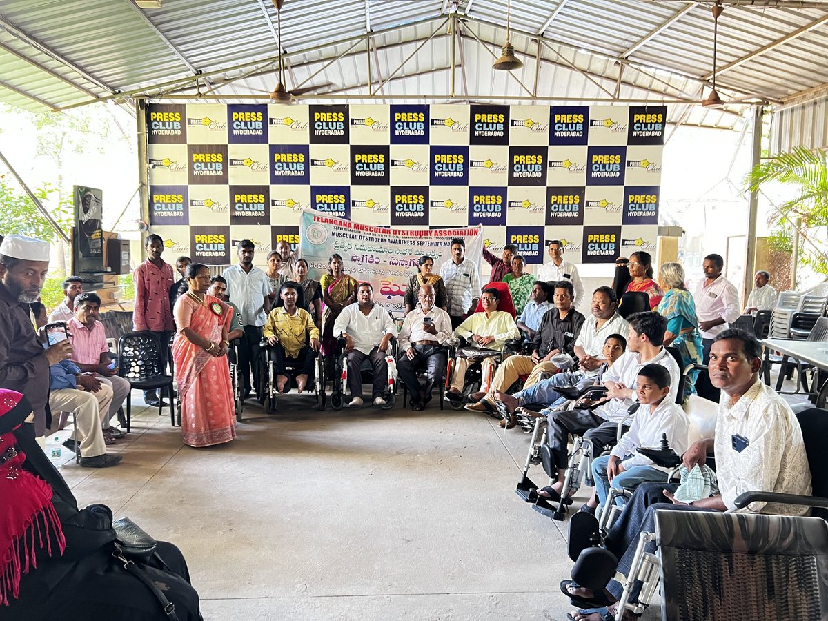 TMDA_TELANGANA's tweet photo. #TMDA organized a MUSCULAR DYSTROPHY awareness day campaign at the Press Club followed by a rally to raise awareness. We earnestly request Honorable CM to address our needs & provide much-needed support for the Muscular Dystrophy community.
@TelanganaCMO
@revanth_anumula https://t.co/ipO1xk2DGV
