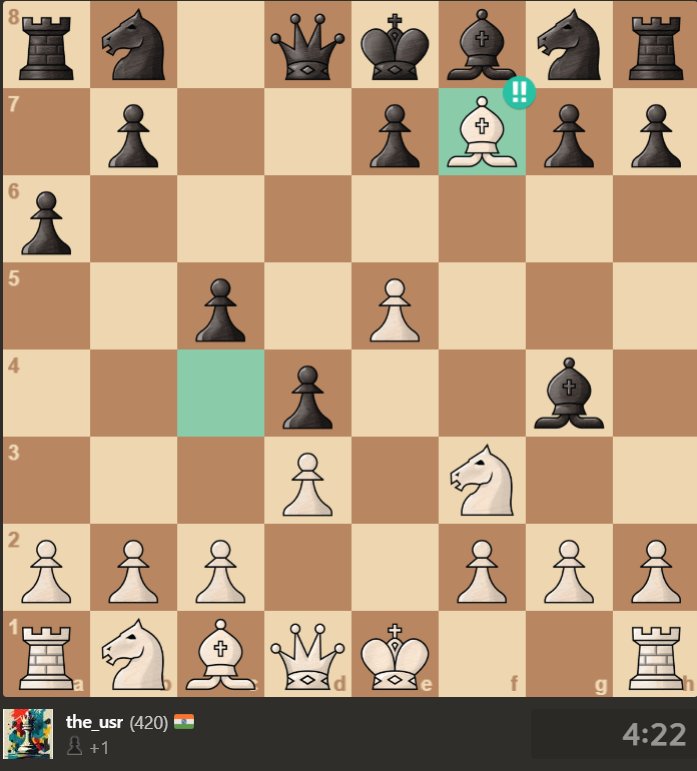 umasankarrao7's tweet photo. Hi, here is my second brilliant move in Chess. #Chesscom #Chess

Checkout this video: https://t.co/qyFR3GiOSV

Subscribe to my YouTube channel. https://t.co/Id9Anm91wg