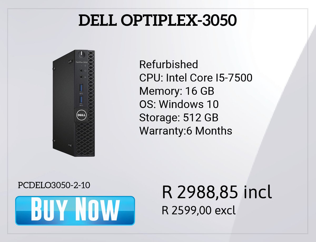 Partserve's tweet image. Dell OptiPlex 3040 (PCDELO3040-1-10)
HP Compaq Pro 6300 (H4U88ES-2-R)
HP 280 G2 Microtower (V7Q91EA-1-R)
Dell OptiPlex 3050 (PCDELO3050-2-10)

#Dell #HP #OptiPlex #Compaq #DailyDeals #Partserve #BusinessDesktops #TechOffers #WorkEfficiency