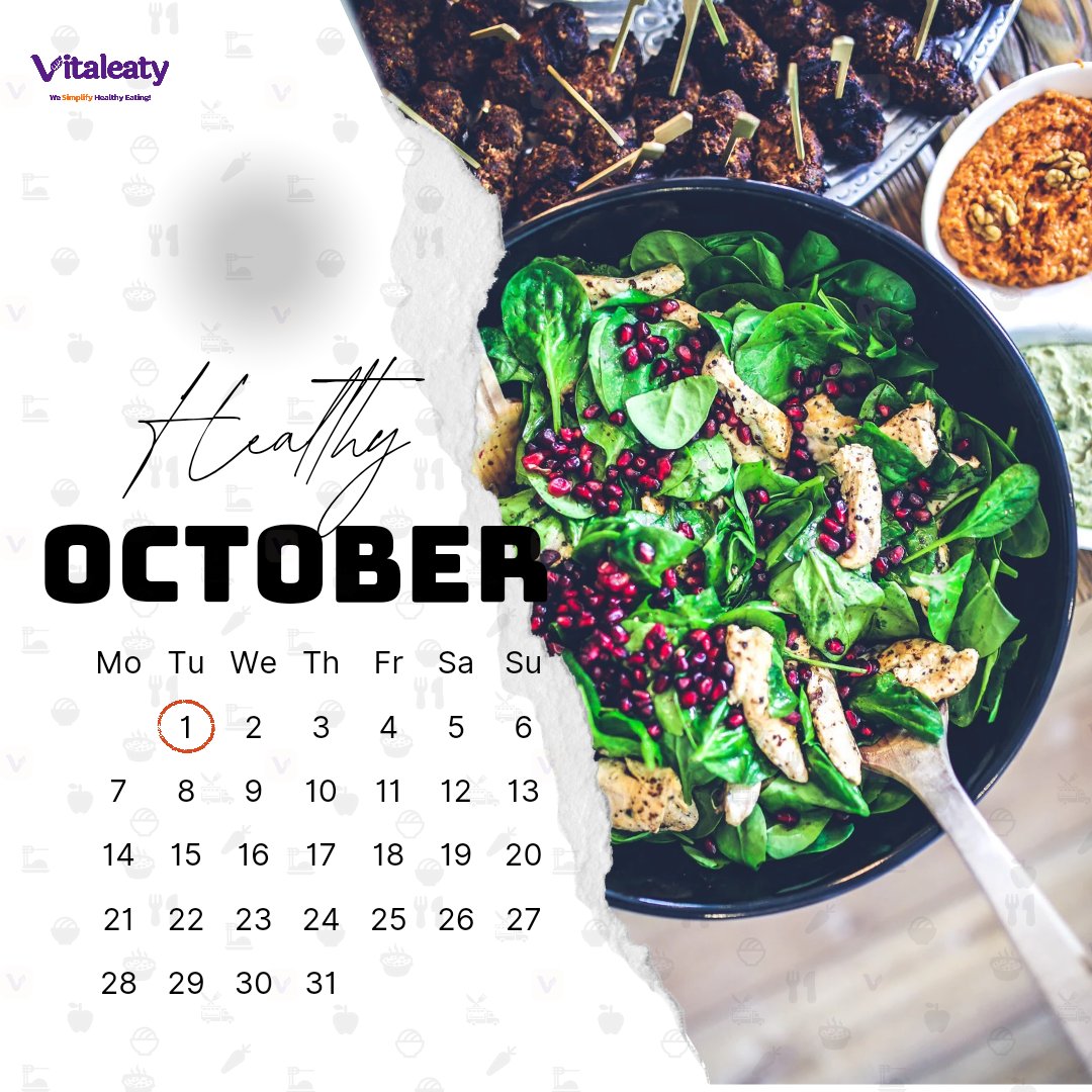 myvitaleaty's tweet photo. We declare our support for this month to be healthy October!!!
Take your first step by joining our waitlist to have a healthy month.
#vitaleaty #healthysolution #healthylifestyle #healthyfood #healthyeating #healthyrecipes https://t.co/Ff71pfv2XE