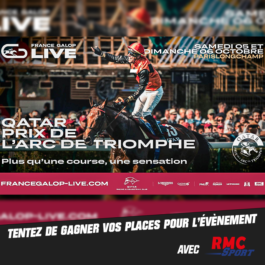 RMCsport's tweet photo. 🏇 À l'occasion du Qatar Prix de l'Arc de Triomphe, on t'offre tes places pour le dimanche 6 octobre. 

🎁 Au programme : cocktail déjeunatoire au salon Ribot, accès à l'hippodrome et au parking.

📲 Pour participer, RT + follow @LesCoursesRmc, et lâche ton meilleur commentaire. https://t.co/p2eBCbX1Jo