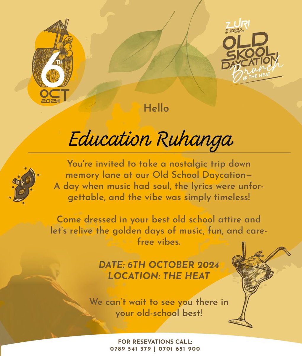 Twashuba twanywa
#ZuriCocktailsBrunch
<a href="/TheHeat2010/">The Heat</a>