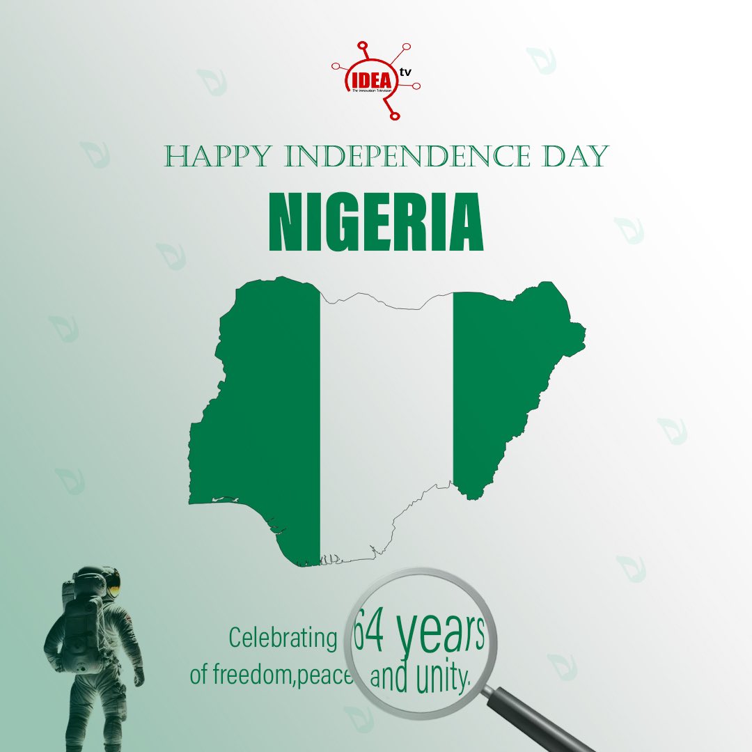 ideatelevision's tweet image. Celebrating the journey of a nation. Happy Independence Day, Nigeria! 🇳🇬 #NigeriaAt64 #IdeaTV #NigerianIndependenceDay