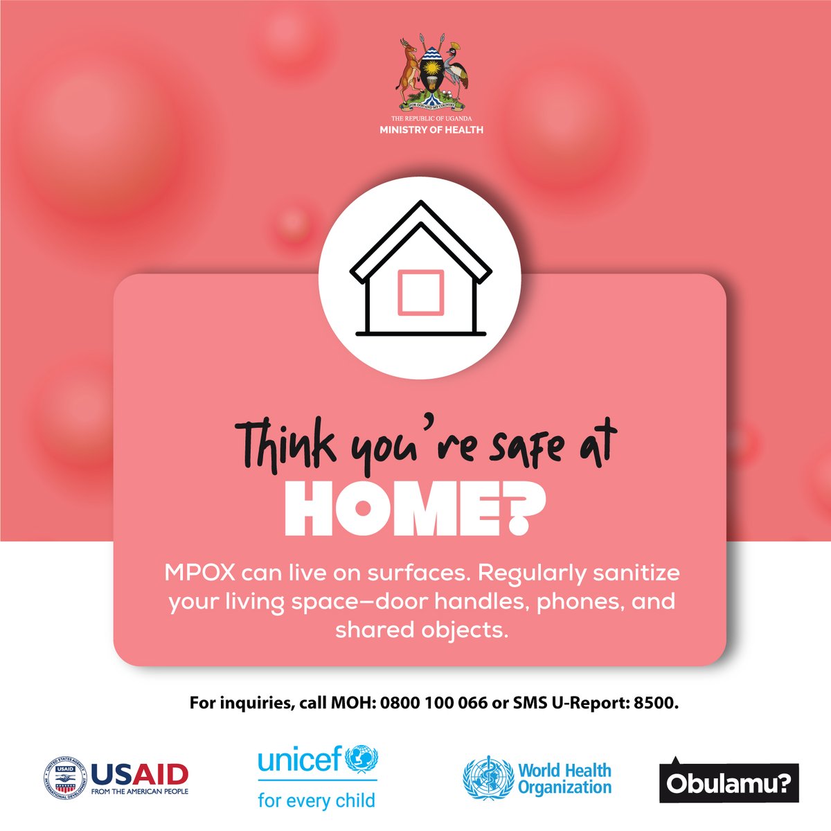 Mpox can affect anyone but those in close contact with infected individuals are at a higher risk. Regularly sanitize your living space and other shared objectives.

Stay informed and help stop the spread!