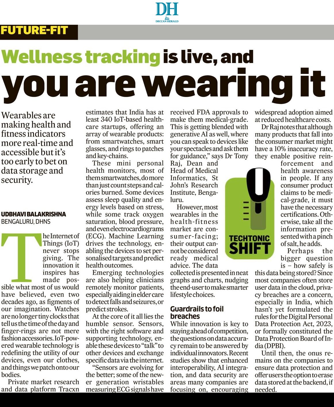 Udbhavi on X: &ldquo;All things wearable tech: sensors and use of AI/ML 