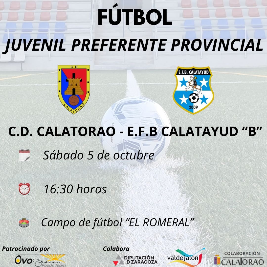Nuevo fin de semana de fútbol en el Romeral.
Ambos equipos juegan en casa. Los Juveniles se enfrentan el sábado al Calatayud, y el domingo el Regional al Remolinos. 
Sube a animar a los nuestros. Tu aliento en la grada, ayuda en el campo!
Aupa Cabaxa 🔴 🔵